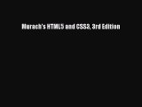 Murach's HTML5 and CSS3 3rd Edition  Free PDF