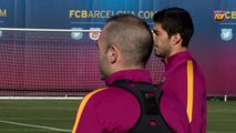 FC Barcelona training session -  First training session of the month
