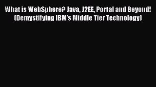 What is WebSphere? Java J2EE Portal and Beyond! (Demystifying IBM's Middle Tier Technology)