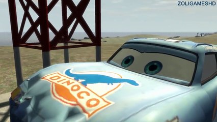 Grand Theft Auto IV Rayo Lightning McQueen Dinoco Crash Testing