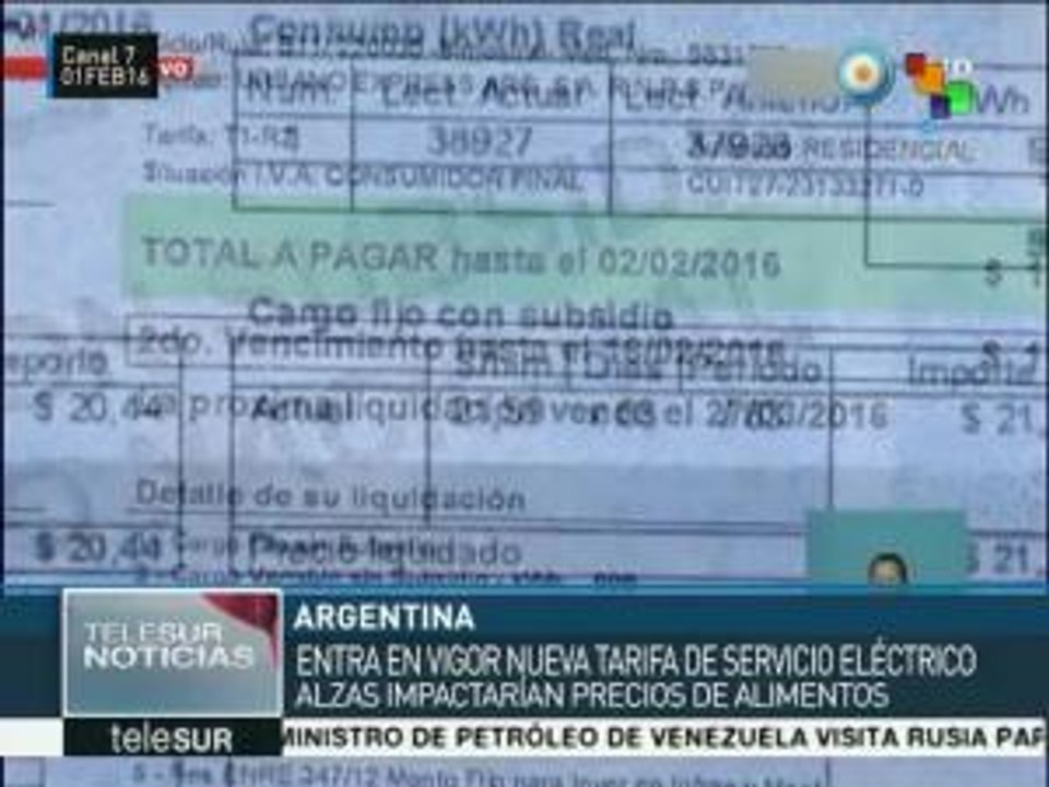 Argentina: aumento de tarifas eléctricas será de hasta 500%