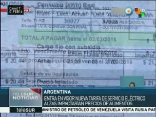 Argentina: aumento de tarifas eléctricas será de hasta 500%