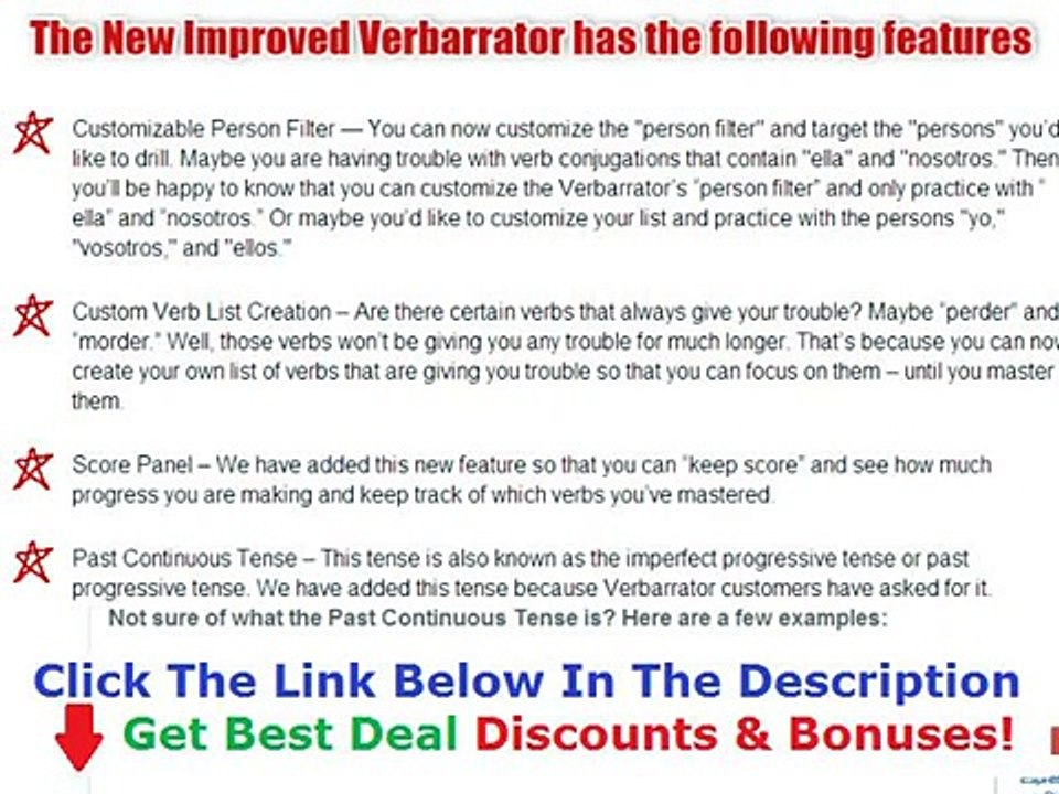 Verbarrator Spanish Discount + Bouns