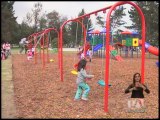 Inauguración de juegos para niños en el parque La Carolina