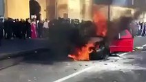 فيديو.. احتراق سيارة أجرة بمدينة الدار البيضاء