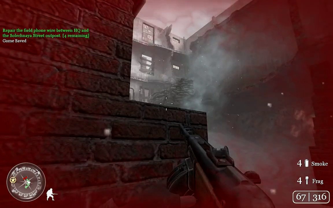 Call of Duty 2 Walkthrough on Veteran Ch.2 - Not one step backwards! Part 1-Repairing the Wire