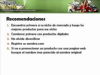 6  Recomendaciones finales de afiliados elite