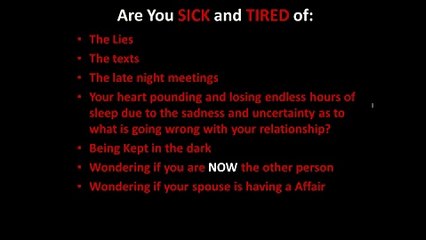 How To Catch A Cheating Spouse Dangerous Secrets Revealed Pt.1