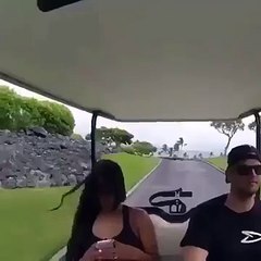 Girl falls out of golf cart while texting