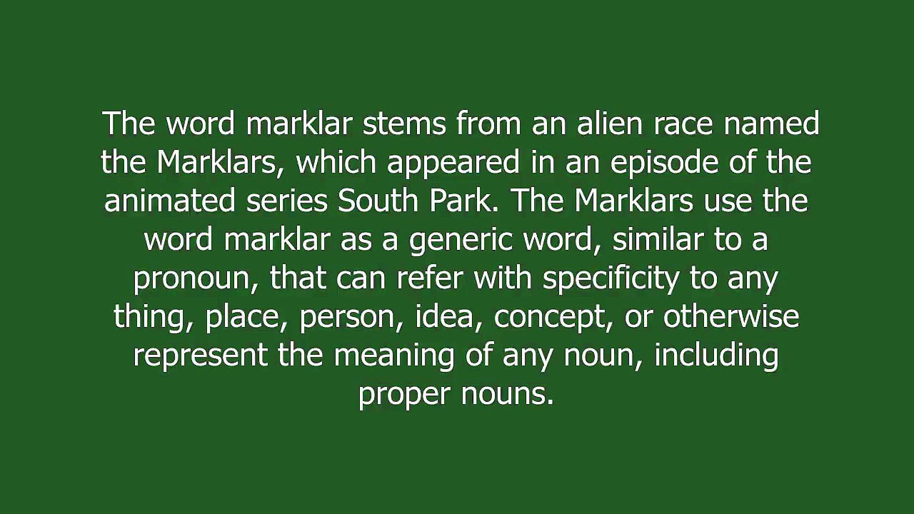 marklar meaning and pronunciation
