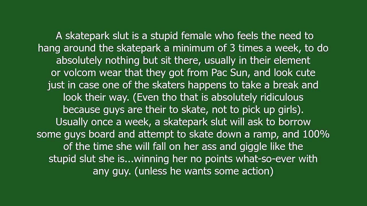 skatepark slut meaning and pronunciation