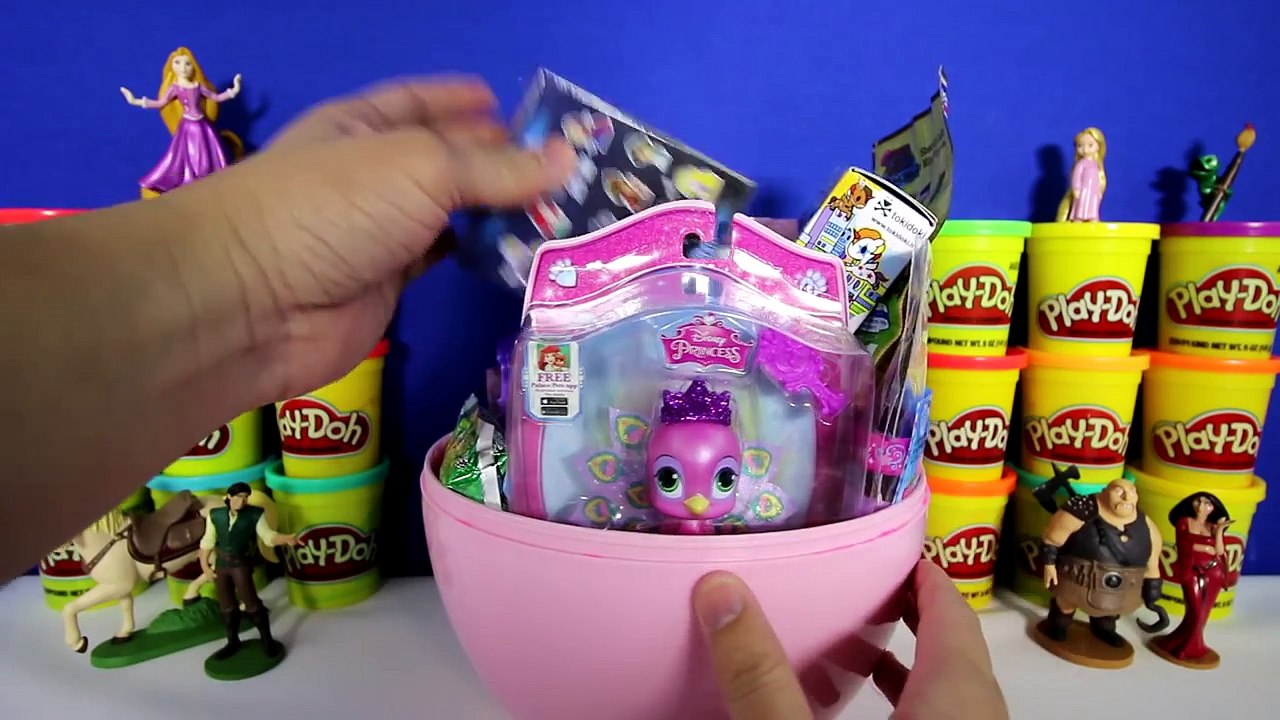 Le GÉANT de RAIPONCE Oeuf Surprise Play Doh Disney Tangled Jouets Clé de la Chaîne Palais les Animaux de compagnie
