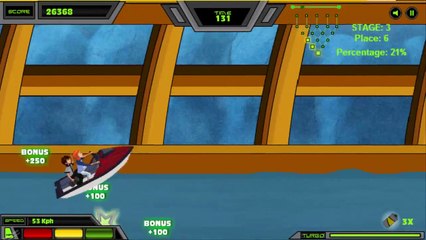 Ben 10 - Jet Ski Dash Ben 10 Game [ Full Gameplay Movie ]