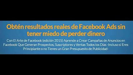 Facebook Ads - Crear campañas "El Arte de Facebook"