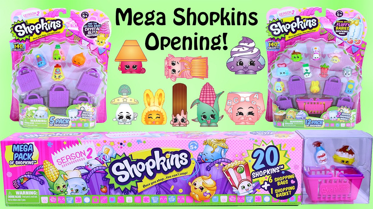 Shopkins Season 2 Hunt to Complete Our Collection| 5 & 12 Packs + Mega Pack