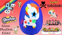 GIANT Tokidoki Unicorno Play Doh Surprise Egg| Shopkins Royal Pride Unicorno Series 3 Frenzies