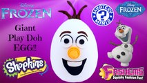 GIANT Play Doh OLAF Surprise Egg - Disney Frozen Mystery Minis, Fash'ems, Photocards, Chocolate Eggs