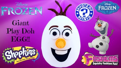 GIANT Play Doh OLAF Surprise Egg - Disney Frozen Mystery Minis, Fash'ems, Photocards, Chocolate Eggs