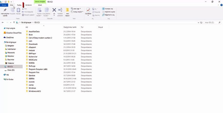 Pratik Bilgisayar ipuçları Windows 10 da Gizli Dosyaları ve klasörleri açmak