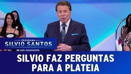 Silvio Santos faz perguntas para a plateia