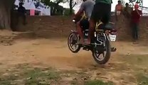 Desi Jhoola with Motorcycle