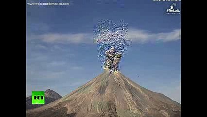 Ash _ explosion_ Spectacular footage of Colima volcano eruption 2016