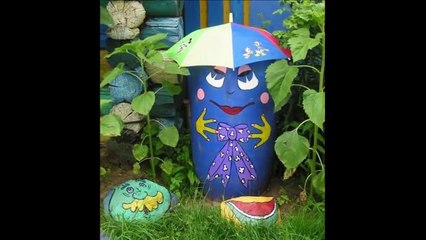 Красивые бочки для дачи или как раскрасить бочки