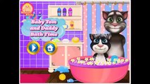 Baby Talking Tom Cat Bathing - Captain America Avengers Makeover - Kids Games