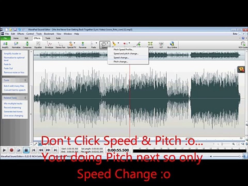 Using.. Wavepad Sound Editor o_o (FAILURE)