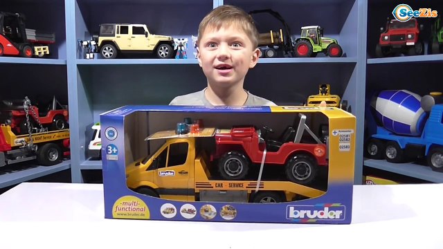 ✔ Bruder. Распаковка новой машинки – Эвакуатор с Джипом от Игорька - Видео для детей - Unboxing Toys