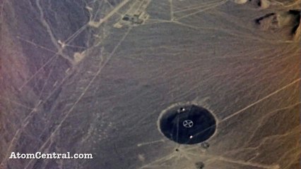 Aerial view of an atomic bomb explosion