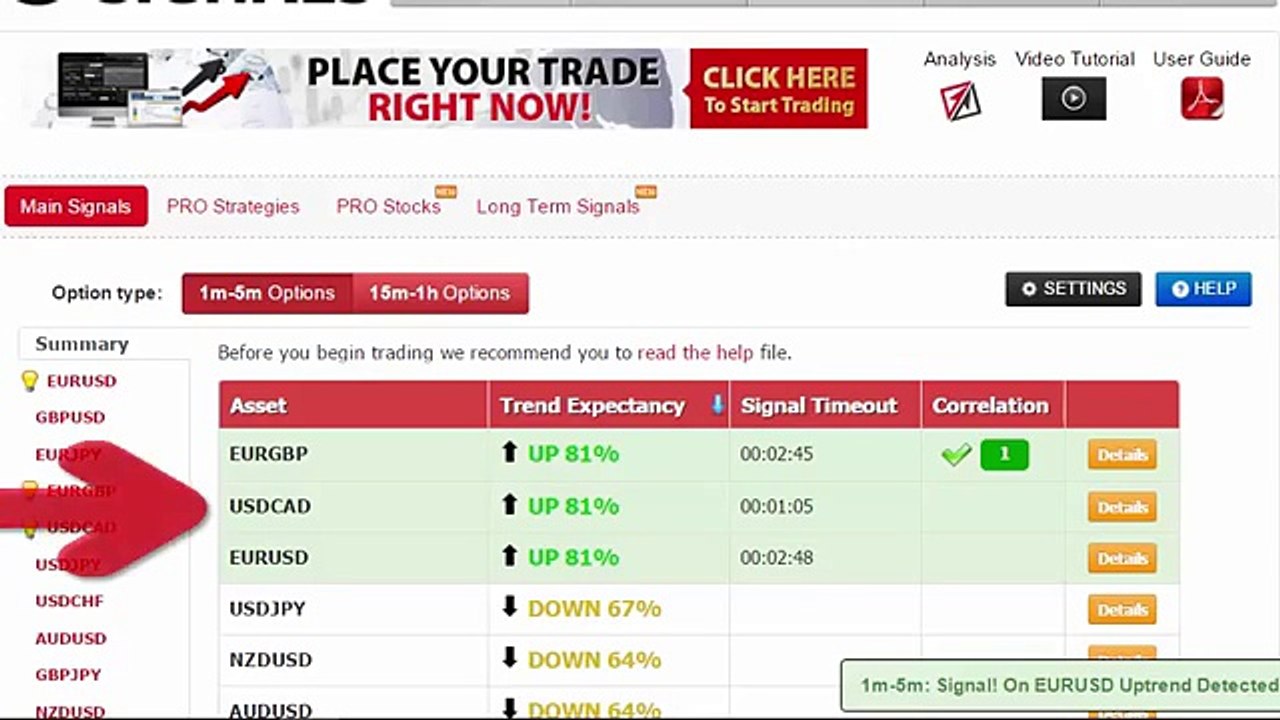 Auto Binary Signals (Main ABS) Video 1 Live Trading - January 13th 2016