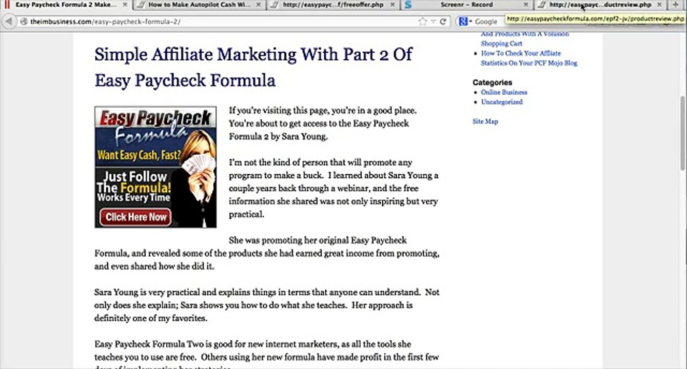 Easy Paycheck Formula 2 With Sara Young | The Easiest Affiliate Marketing Course