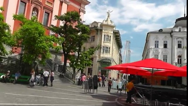 СЛОВЕНИЯ, ЛЮБЛЯНА, ЭКСКУРСИЯ ПО ГОРОДУ, МОСТ МЯСНИКА, РЕКА ЛЮБЛЯНИЦА