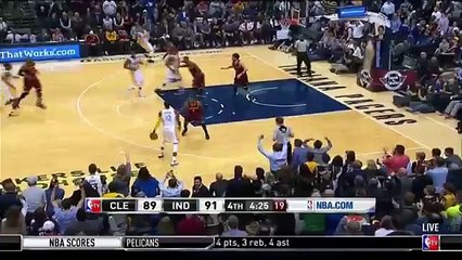 Myles Turner Rejects LeBron's Dunk Attempt - Cavaliers vs Pacers - Feb 1, 2016 - NBA 2015-16 Season