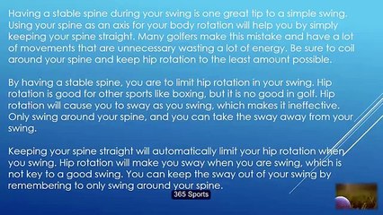 Simple Golf Swing Tips
