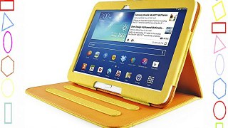 JAMMYLIZARD | Funda De Piel Para Samsung Galaxy TAB 3 10.1 Smart Case Cover AMARILLO / CANELA