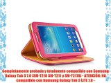 JAMMYLIZARD | Funda De Piel Para Samsung Galaxy TAB 3 7.0 Tipo Libro Con Soporte ROSA / CANELA