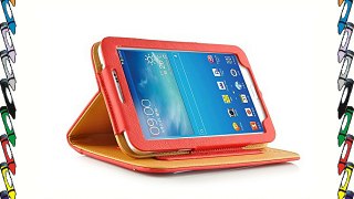 JAMMYLIZARD | Funda De Piel Para Samsung Galaxy TAB 3 8.0 Smart Case Cover ROJO / CANELA