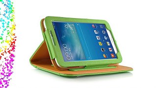 JAMMYLIZARD | Funda De Piel Para Samsung Galaxy TAB 3 8.0 Smart Case Cover VERDE / CANELA