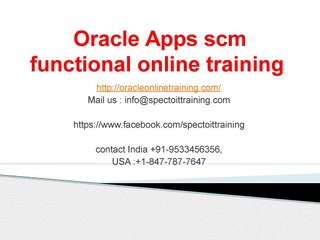 Oracle Apps SCM functional online training in Canada