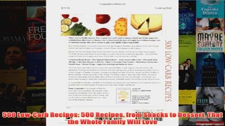 Download PDF  500 LowCarb Recipes 500 Recipes from Snacks to Dessert That the Whole Family Will Love FULL FREE