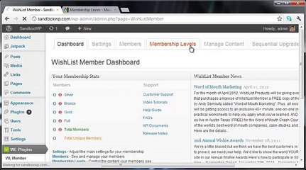 Move Membership Levels in Wishlist Member