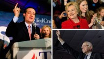 Cruz, Sanders and Clinton celebrate Iowa caucus results