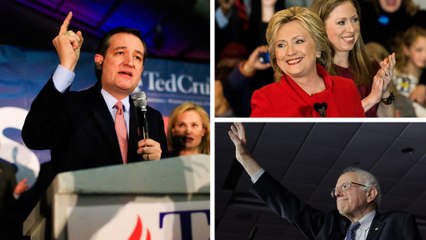 Video herunterladen: Cruz, Sanders and Clinton celebrate Iowa caucus results