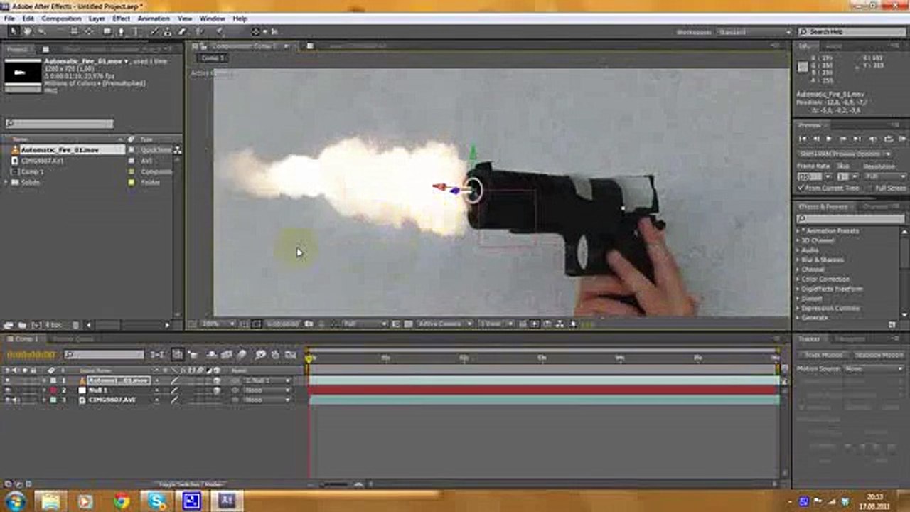 3d Muzzle Flash Tutorial - Adobe After Effects (advanced) Clip4-4 ...