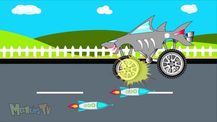 Learning Colors with Shark Truck and Tow Truck - Learning Video For Kids