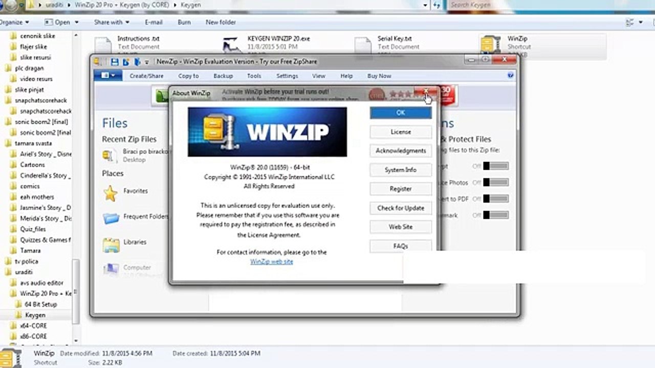 Winzip 25 activation code