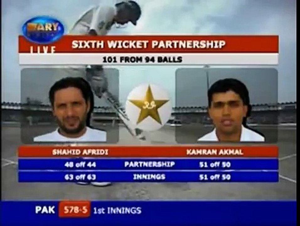 Shahid Afridi hitting four sixes on Four Balls to Harbhajan sing