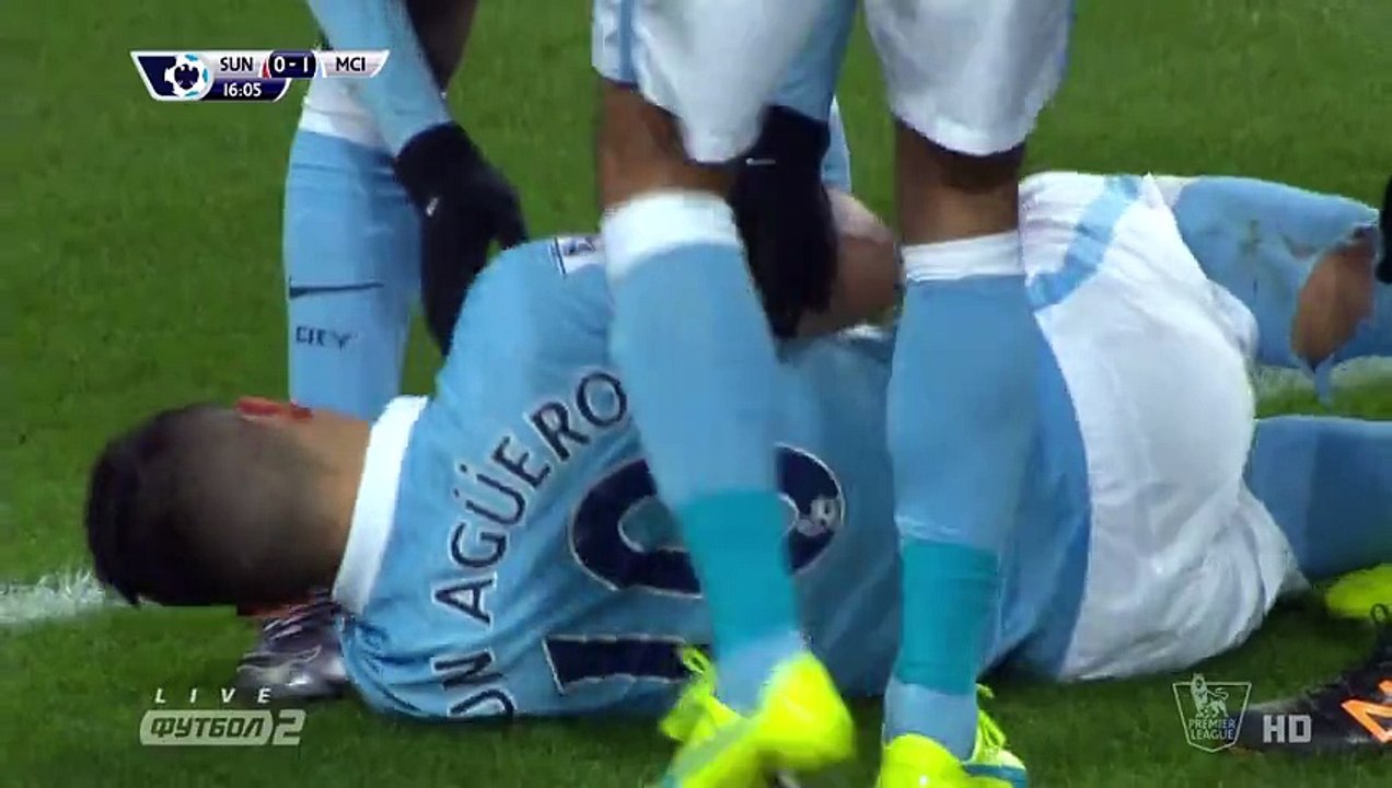 0-1 Sergio Agüero Goal England  Premier League - 02.02.2016, Sunderland 0-1 Manchester City